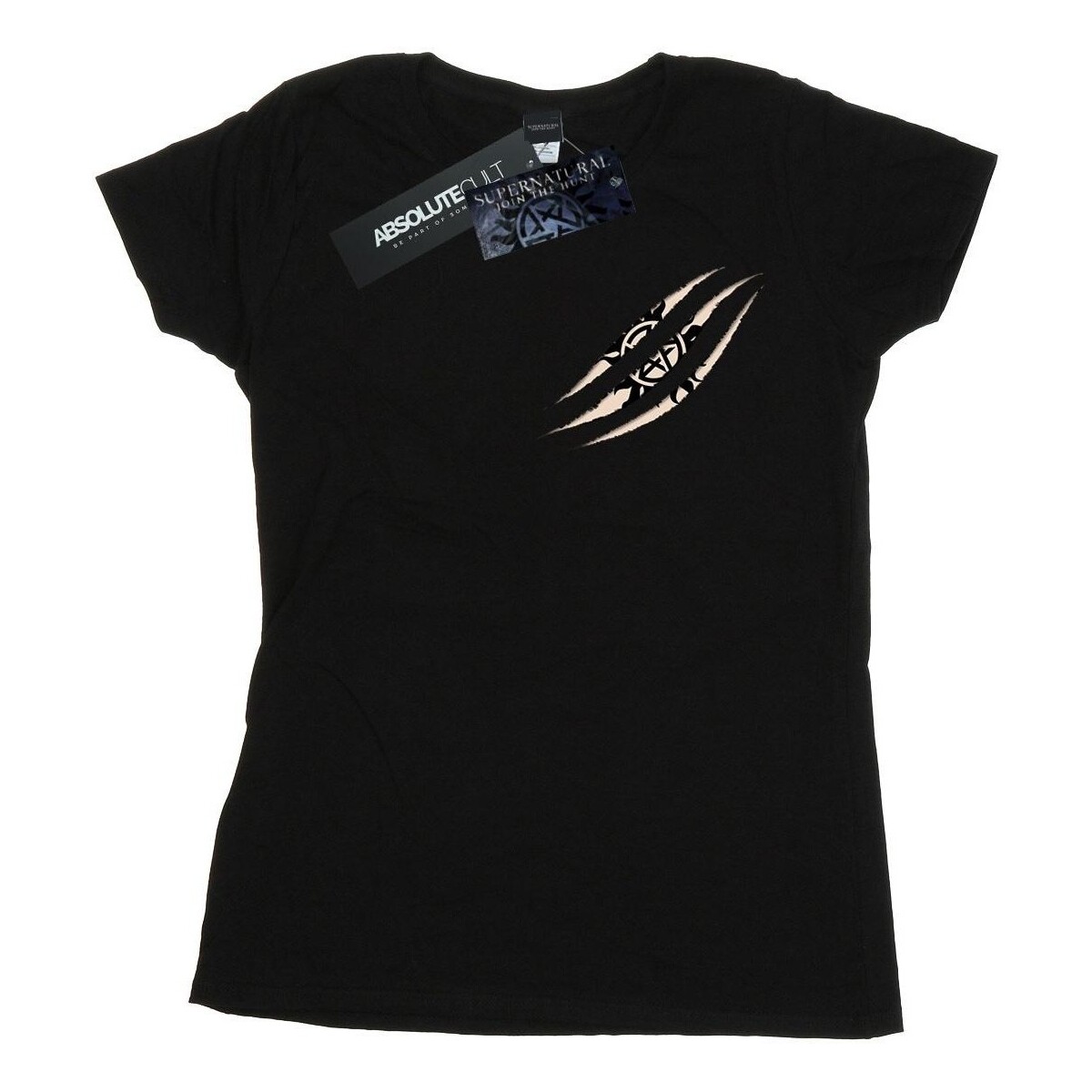 textil Mujer Camisetas manga larga Supernatural Symbol Scratch Negro