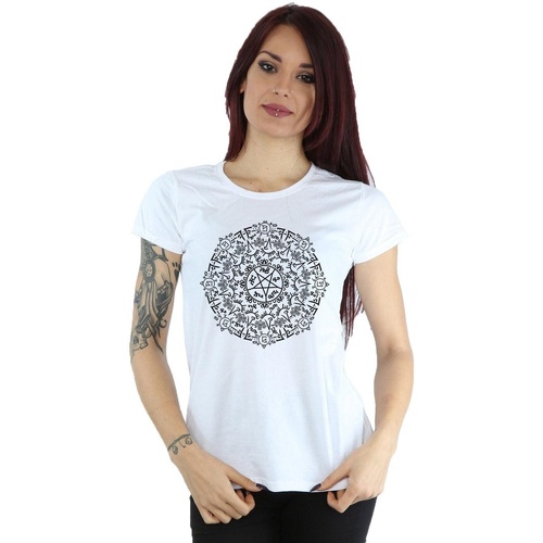textil Mujer Camisetas manga larga Supernatural Symbol Circle Blanco
