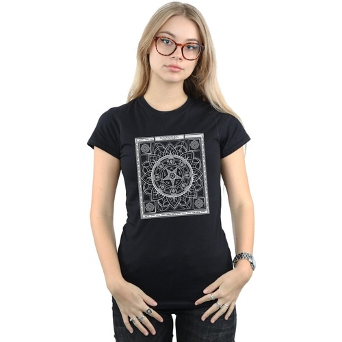 textil Mujer Camisetas manga larga Supernatural Pentagram Pattern Negro