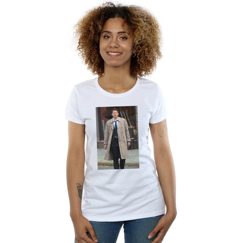 textil Mujer Camisetas manga larga Supernatural Castiel Photograph Blanco