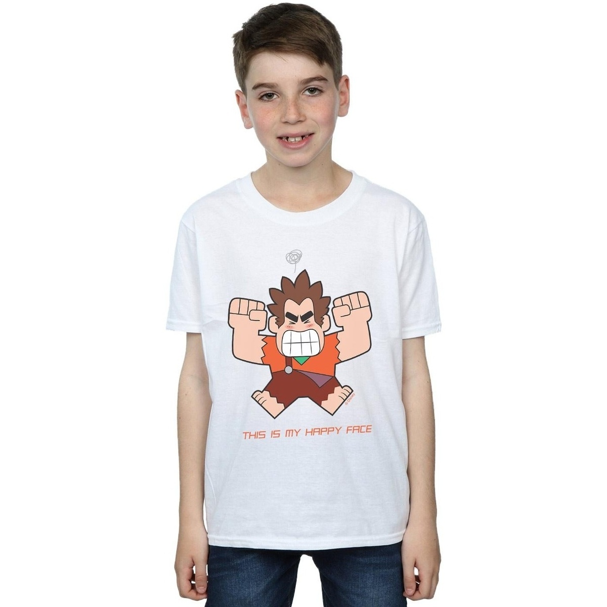 textil Niño Camisetas manga corta Disney Wreck It Ralph Happy Face Blanco