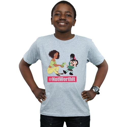 textil Niño Camisetas manga corta Disney Wreck It Ralph Tiana And Vanellope Gris
