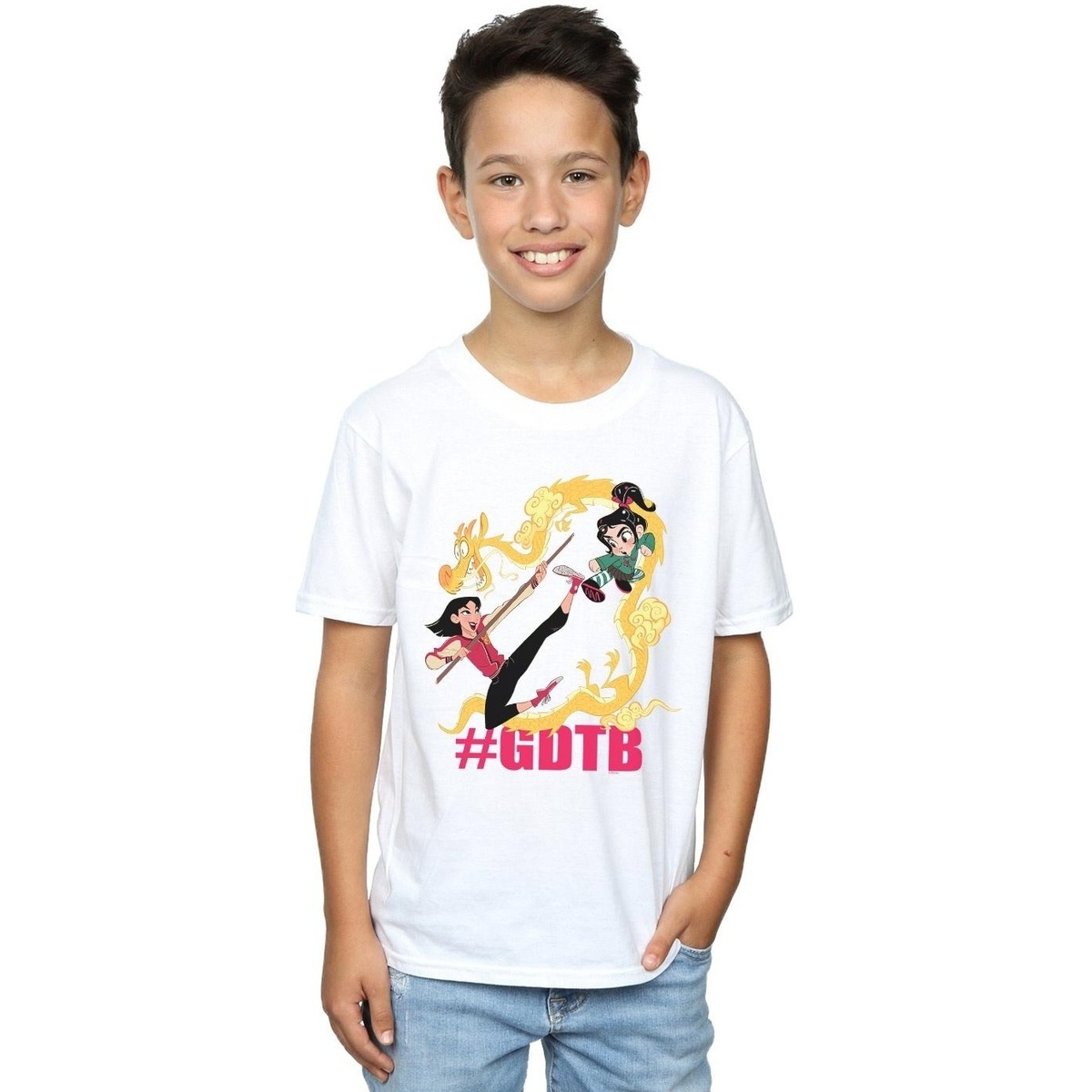 textil Niño Camisetas manga corta Disney Wreck It Ralph Mulan And Vanellope Blanco