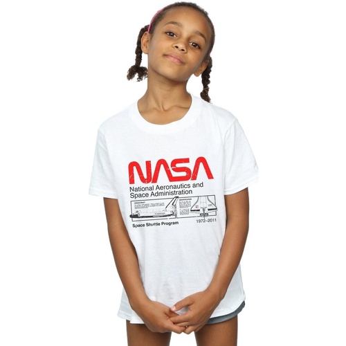 textil Niña Camisetas manga larga Nasa Classic Space Shuttle Blanco