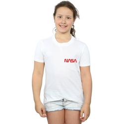 textil Niña Camisetas manga larga Nasa Modern Logo Chest Blanco