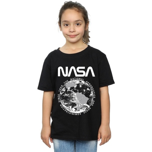 textil Niña Camisetas manga larga Nasa Planet Earth Negro