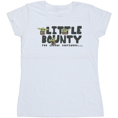 textil Mujer Camisetas manga larga Star Wars The Mandalorian Little Bounty Hunter Blanco