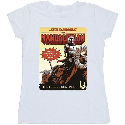 textil Mujer Camisetas manga larga Star Wars The Mandalorian Bumpy Ride Blanco