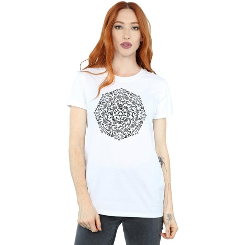 textil Mujer Camisetas manga larga Supernatural Symbol Circle Blanco