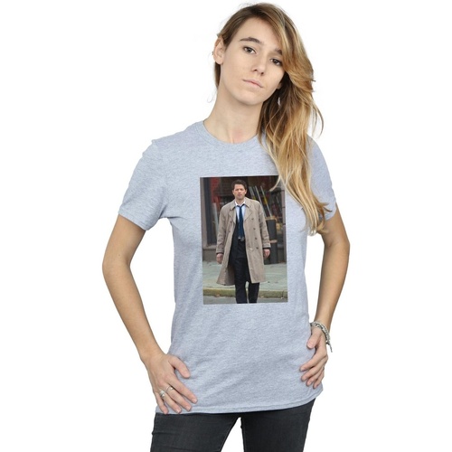 textil Mujer Camisetas manga larga Supernatural Castiel Photograph Gris