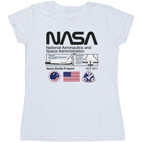 textil Mujer Camisetas manga larga Nasa Space Admin Blanco