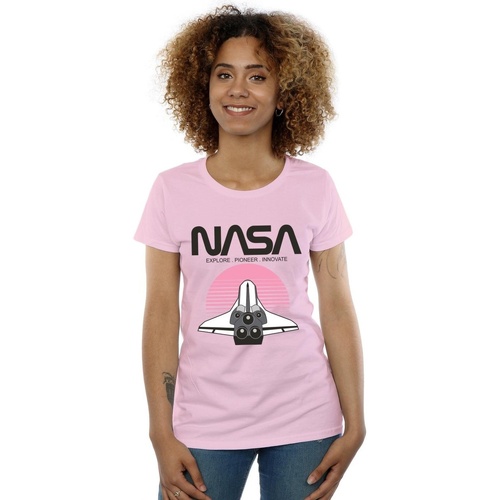 textil Mujer Camisetas manga larga Nasa Space Shuttle Sunset Rojo
