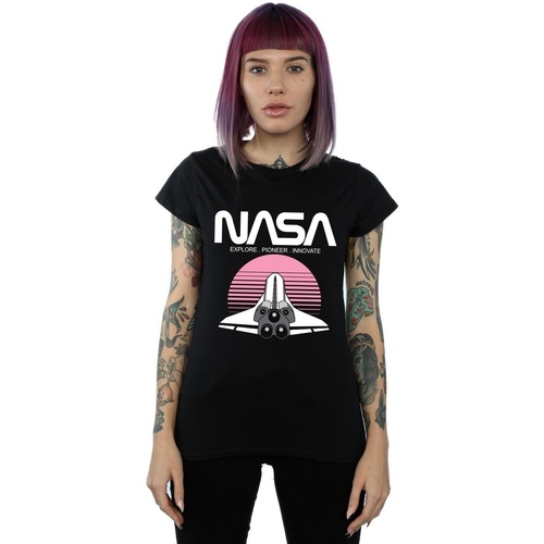 textil Mujer Camisetas manga larga Nasa Space Shuttle Sunset Negro
