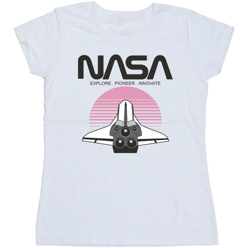 textil Mujer Camisetas manga larga Nasa Space Shuttle Sunset Blanco