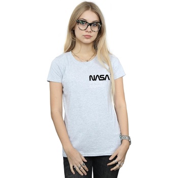 textil Mujer Camisetas manga larga Nasa Johnson Worm Pocket Print Gris