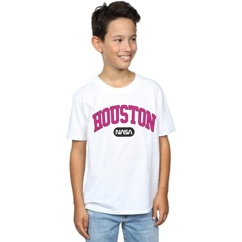 textil Niño Camisetas manga corta Nasa Houston Collegiate Blanco