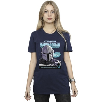 textil Mujer Camisetas manga larga Star Wars The Mandalorian Mando Comic Cover Azul
