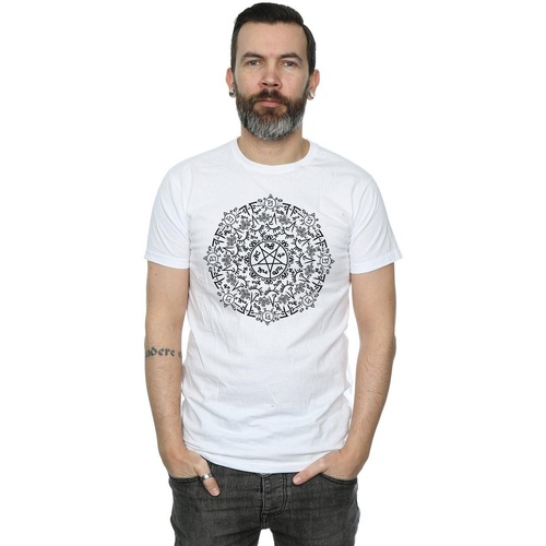 textil Hombre Camisetas manga larga Supernatural Symbol Circle Blanco