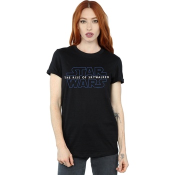 textil Mujer Camisetas manga larga Star Wars The Rise Of Skywalker Logo Negro