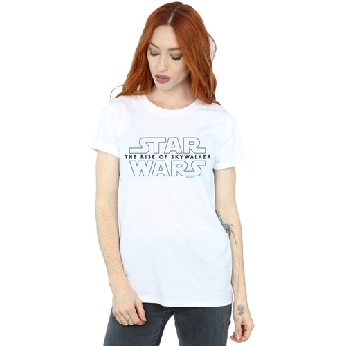 textil Mujer Camisetas manga larga Star Wars The Rise Of Skywalker Logo Blanco