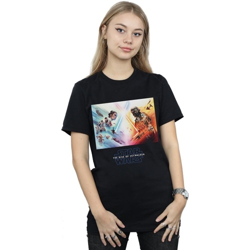textil Mujer Camisetas manga larga Star Wars The Rise Of Skywalker Battle Poster Negro