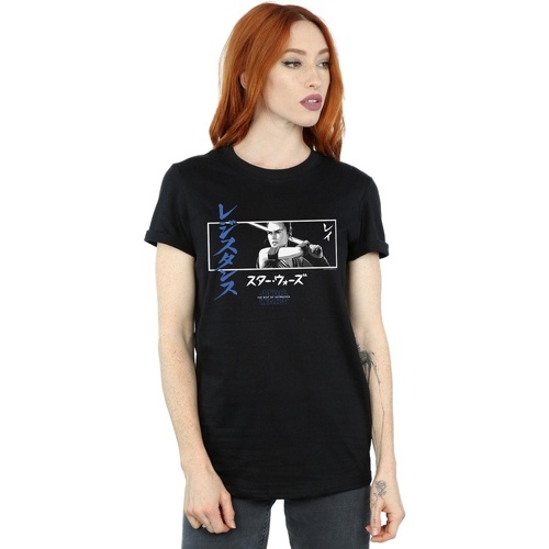 textil Mujer Camisetas manga larga Star Wars The Rise Of Skywalker Katakana Art Stripe Negro