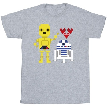textil Hombre Camisetas manga larga Disney Heart Robot Gris
