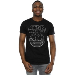 textil Hombre Camisetas manga larga Disney The Last Jedi Resistance Logo Metallic Negro