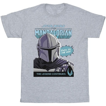 textil Hombre Camisetas manga larga Star Wars The Mandalorian Mando Comic Cover Gris