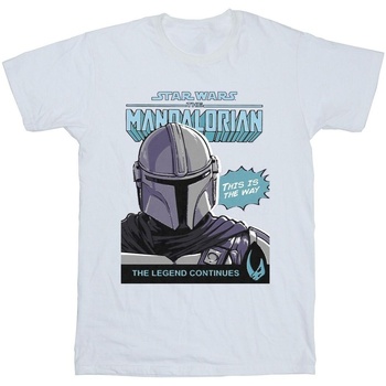 textil Hombre Camisetas manga larga Star Wars The Mandalorian Mando Comic Cover Blanco