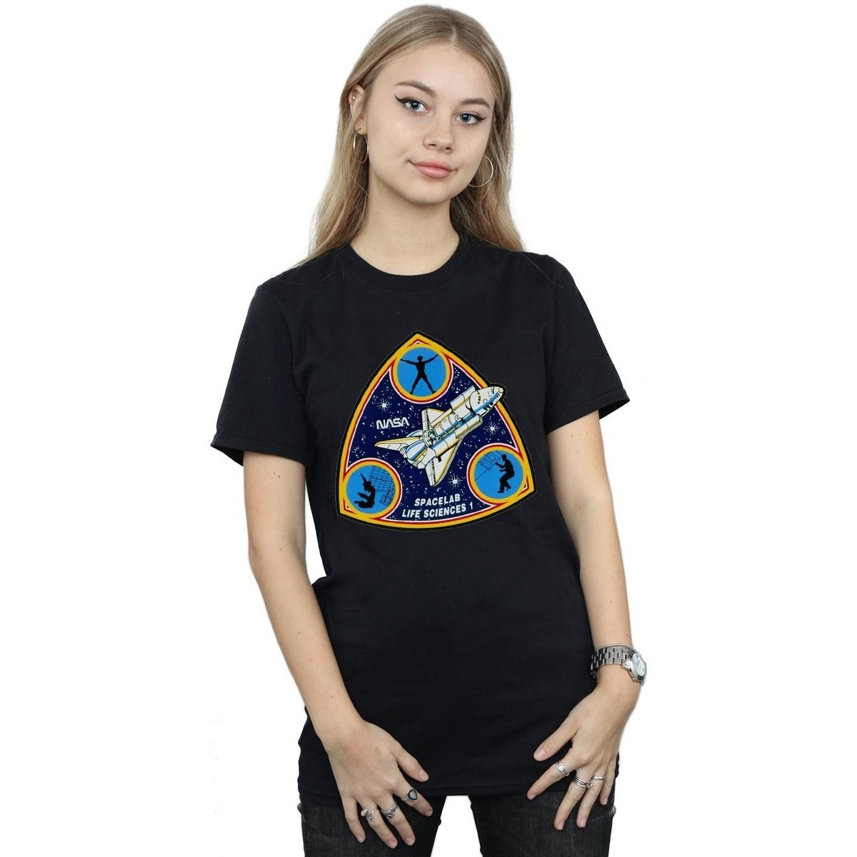 textil Mujer Camisetas manga larga Nasa Classic Spacelab Life Science Negro