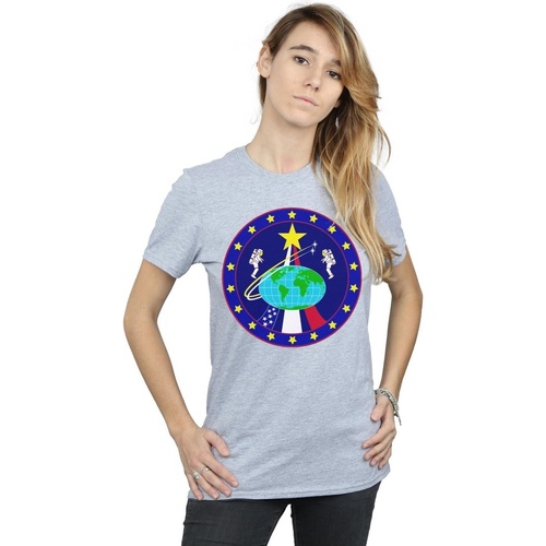 textil Mujer Camisetas manga larga Nasa Classic Globe Astronauts Gris