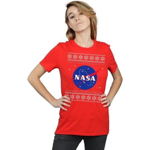 textil Mujer Camisetas manga larga Nasa BI47303 Rojo