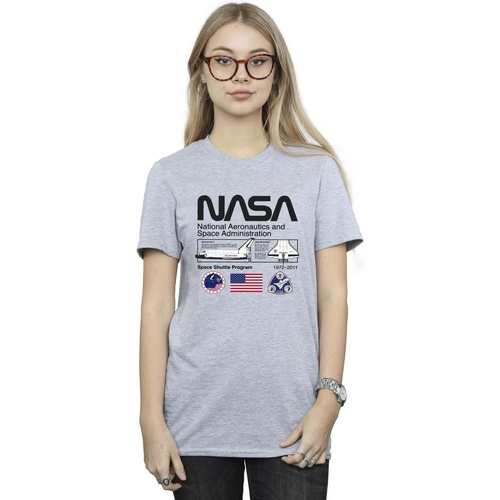 textil Mujer Camisetas manga larga Nasa Space Admin Gris