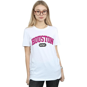 textil Mujer Camisetas manga larga Nasa Houston Collegiate Blanco