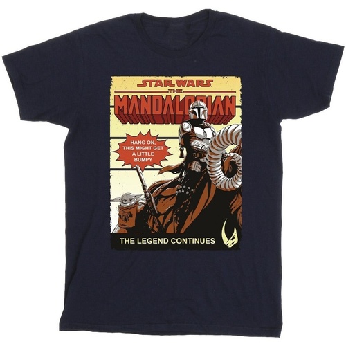 textil Hombre Camisetas manga larga Star Wars The Mandalorian Bumpy Ride Azul