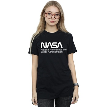 textil Mujer Camisetas manga larga Nasa Logo One Tone Negro