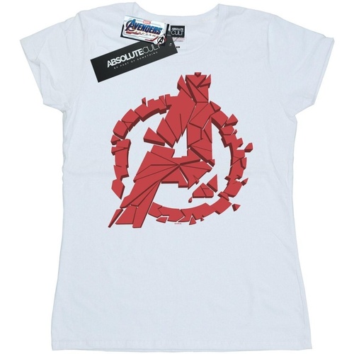 textil Mujer Camisetas manga larga Marvel Avengers Endgame Shattered Logo Blanco