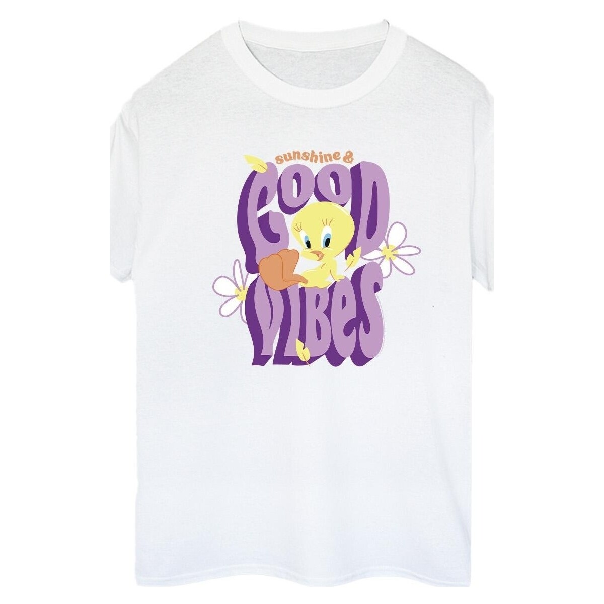 textil Mujer Camisetas manga larga Dessins Animés Tweeday Sunshine & Good Vibes Blanco