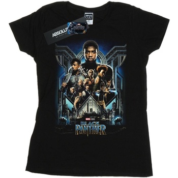 textil Mujer Camisetas manga larga Marvel Black Panther Movie Poster Negro