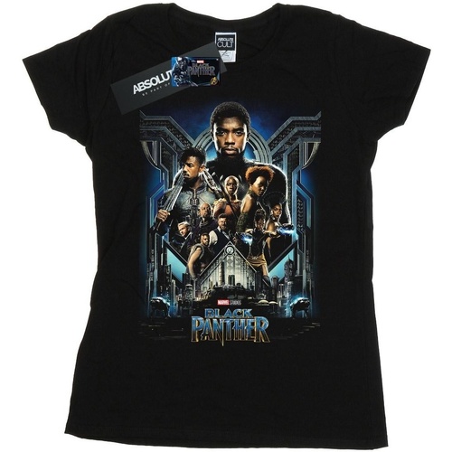 textil Mujer Camisetas manga larga Marvel Black Panther Movie Poster Negro