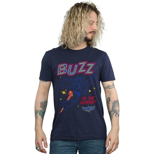 textil Hombre Camisetas manga larga Disney Toy Story 4 Buzz To The Rescue Azul