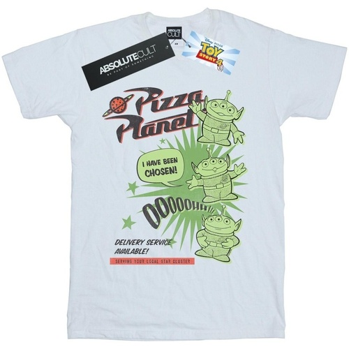 textil Hombre Camisetas manga larga Disney Toy Story 4 Pizza Planet Little Green Men Blanco