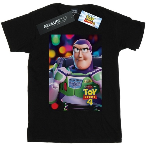 textil Hombre Camisetas manga larga Disney Toy Story 4 Buzz Lightyear Poster Negro