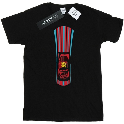 textil Hombre Camisetas manga larga Disney Cars Lightning McQueen Stripes Negro
