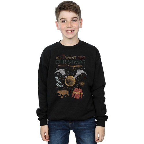 textil Niño Sudaderas Harry Potter All I Want For Christmas Negro