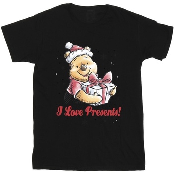 textil Hombre Camisetas manga larga Disney Winnie The Pooh Love Presents Negro
