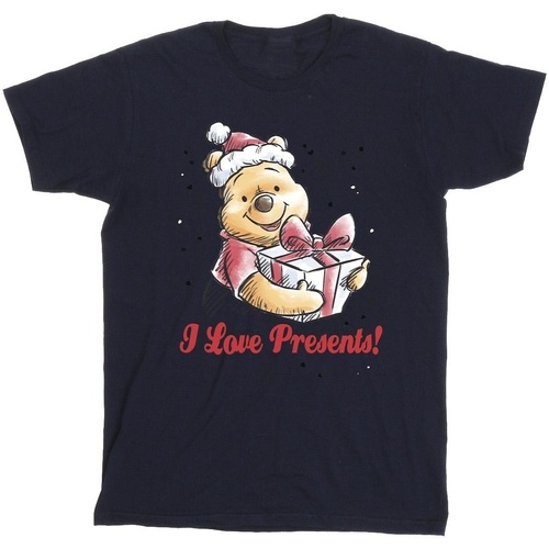 textil Hombre Camisetas manga larga Disney Winnie The Pooh Love Presents Azul