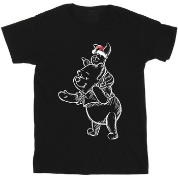 textil Hombre Camisetas manga larga Disney Winnie The Pooh Piglet Christmas Negro