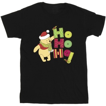 textil Hombre Camisetas manga larga Disney Winnie The Pooh Ho Ho Ho Scarf Negro